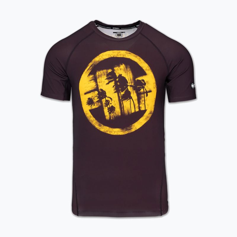 Koszulka męska Pitbull Rashguard Logo Palms brown 3