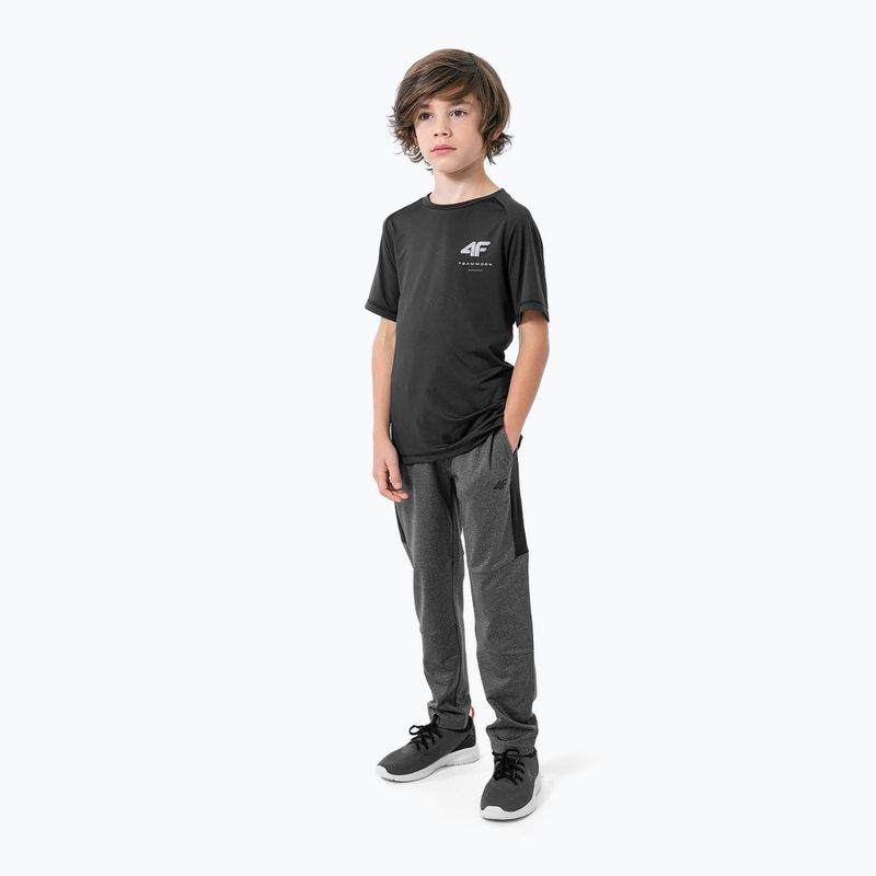 Spodnie dziecięce 4F JSPMTR001 dark grey melange 2