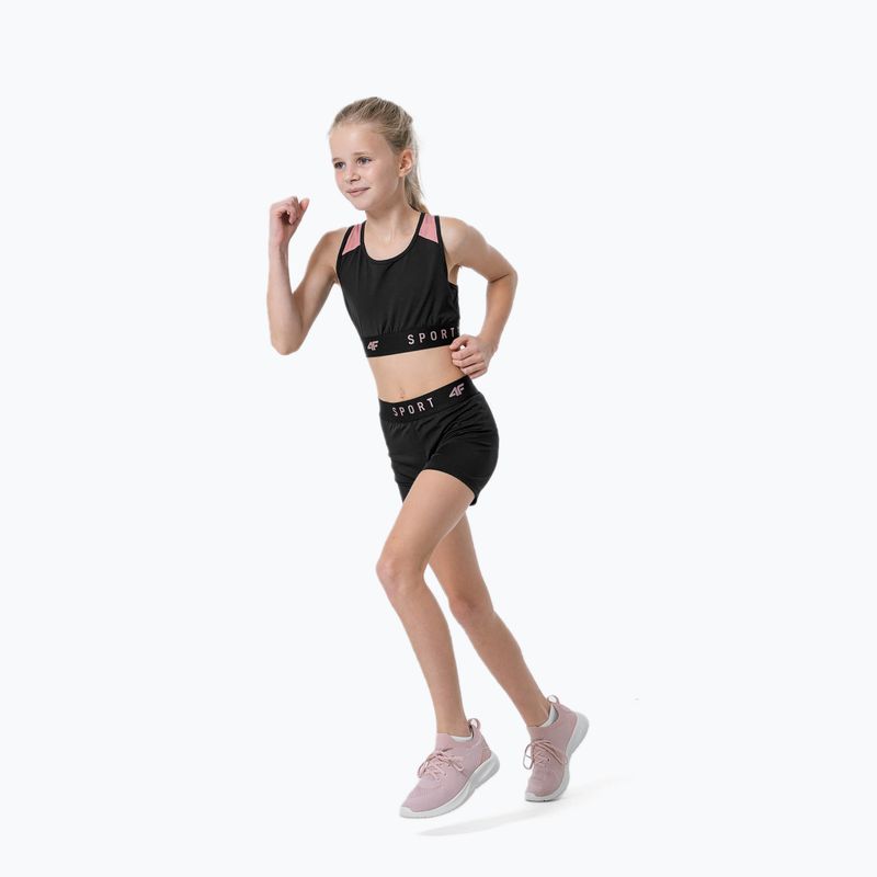 Top treningowy dziecięcy 4F JTOPD001 deep black 2