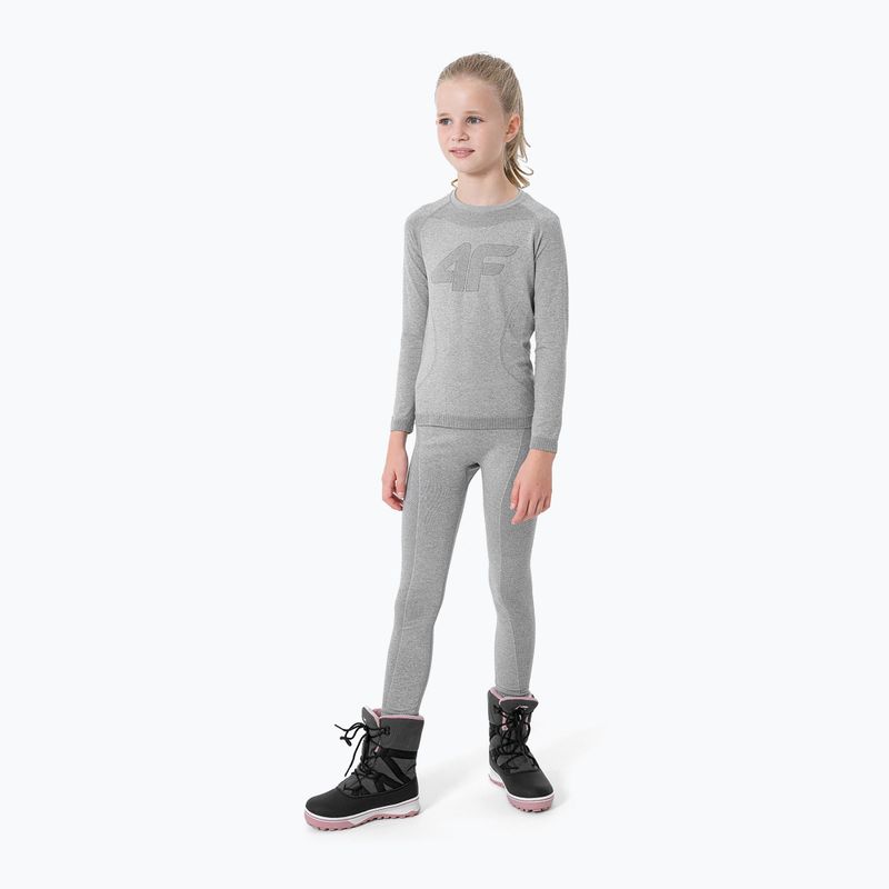 Komplet bielizny termoaktywnej dziecięceja 4F JBIDB001 cold light grey melange