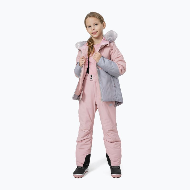 Kurtka narciarska dziecięca 4F JKUDN003 cold light grey 2
