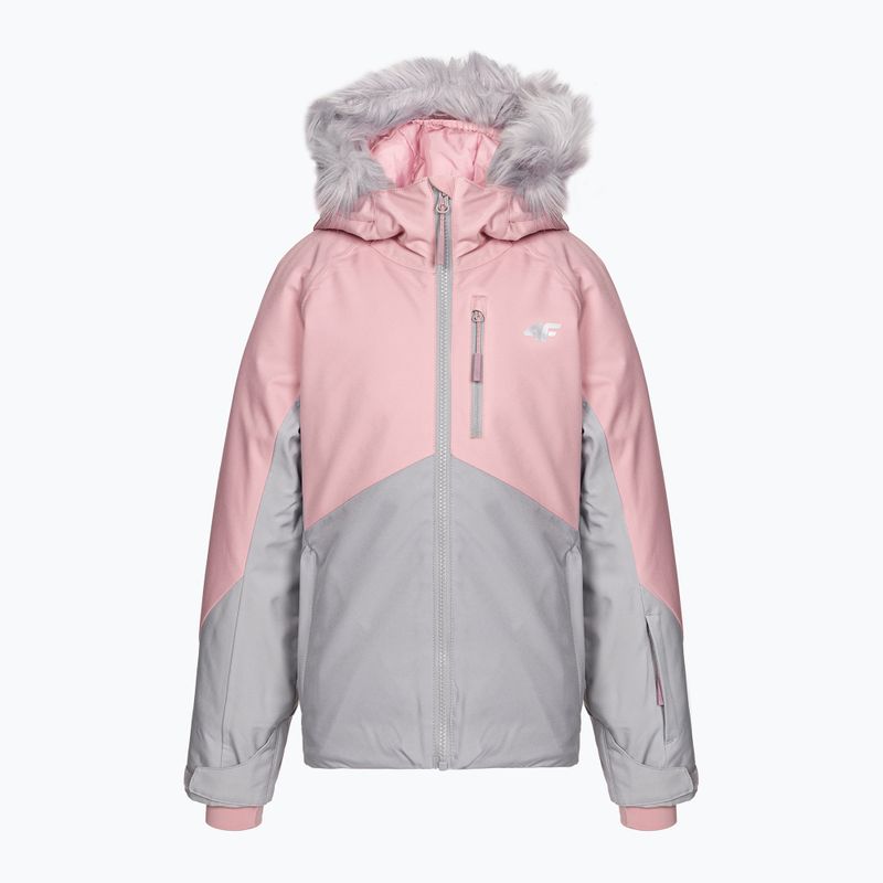 Kurtka narciarska dziecięca 4F JKUDN003 cold light grey 3