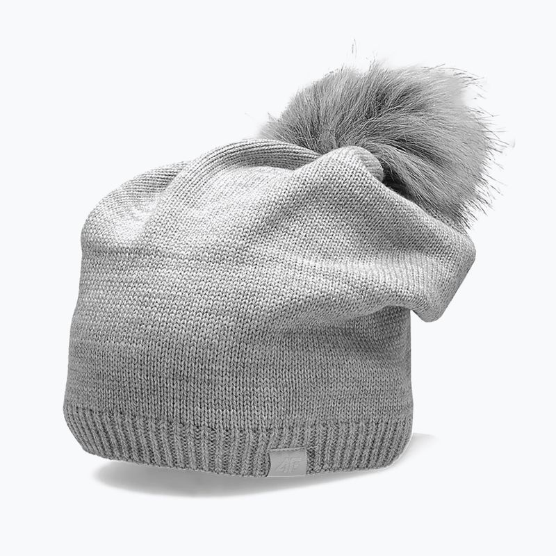 Czapka zimowa damska 4F CAD009 cold light grey melange 4