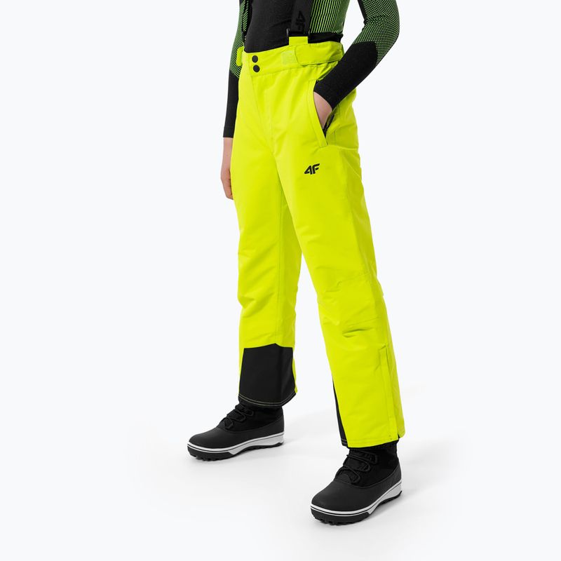 Spodnie narciarskie dziecięce 4F JSPMN001 canary green