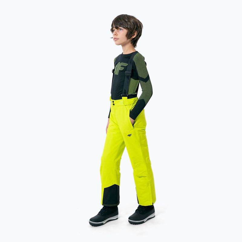 Spodnie narciarskie dziecięce 4F JSPMN001 canary green 2