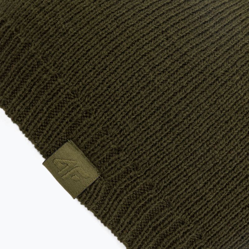 Czapka zimowa męska 4F CAM002 khaki 3