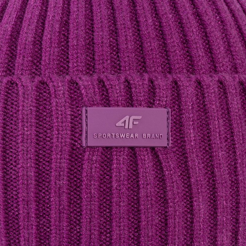 Czapka zimowa damska 4F CAD004 dark pink 4