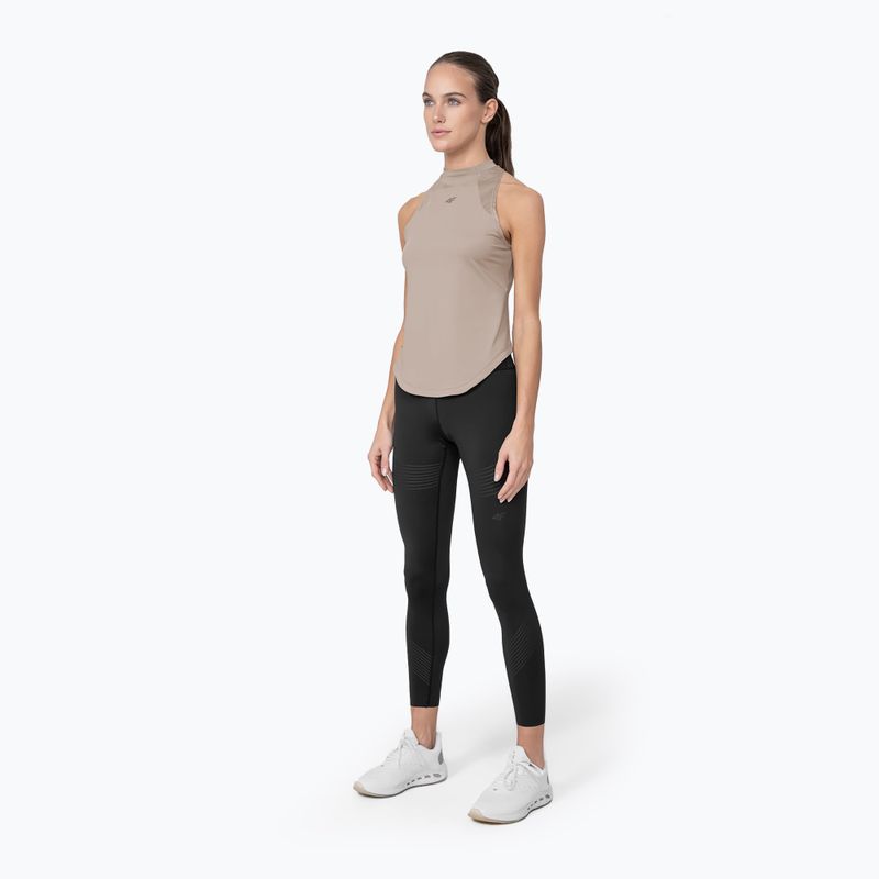 Koszulka treningowa damska 4F TSDF016 beige 3
