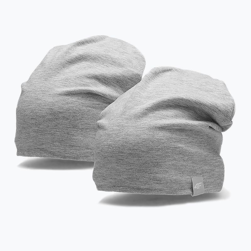 Czapka zimowa dziecięca 4F JCAD001 cold light grey melange 6