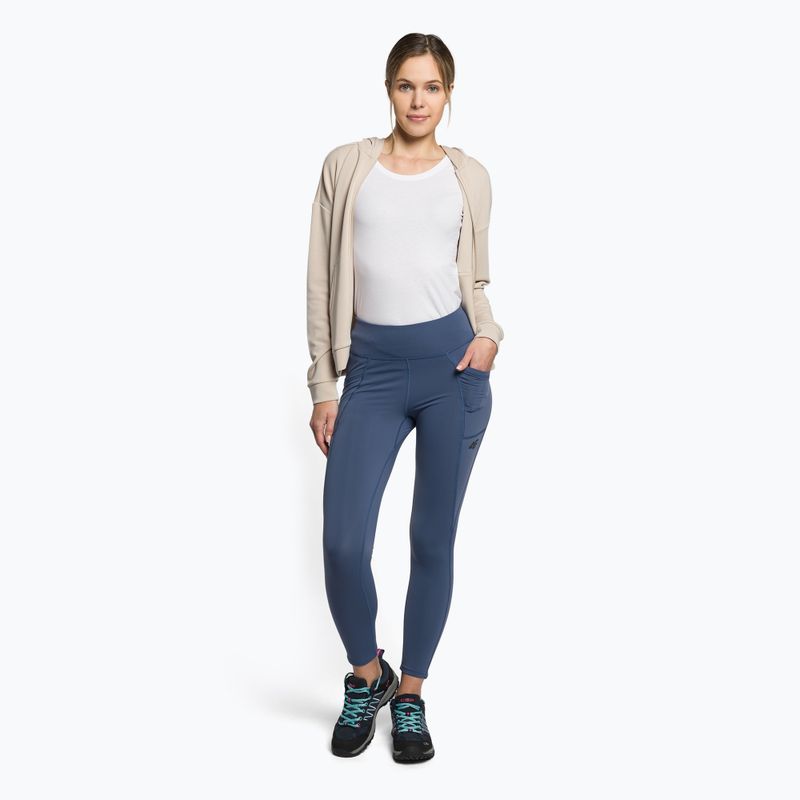 Spodnie trekkingowe damskie 4F SPDTR060 denim 2