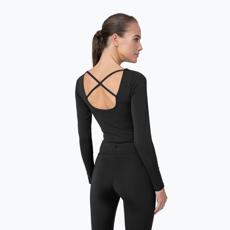 Top do jogi damski 4F TSDL019 LS deep black 2