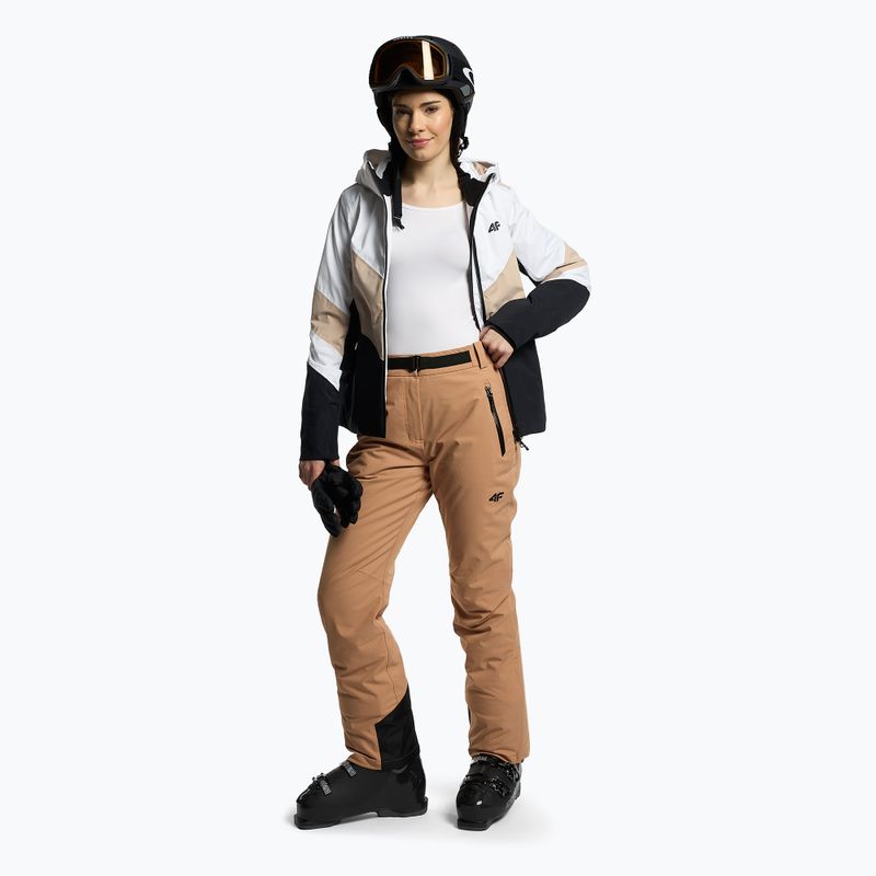 Kurtka narciarska damska 4F KUDN008 beige 2