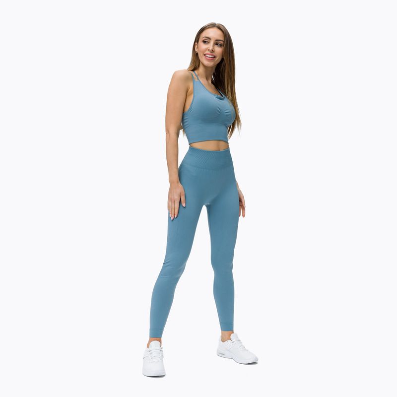 Legginsy treningowe damskie STRONG POINT Shape & Comfort Push Up blue/grey 2