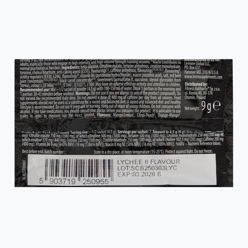 Przedtreningówka Fitness Authority Levrone Scatterbrain 9 g lychee 2