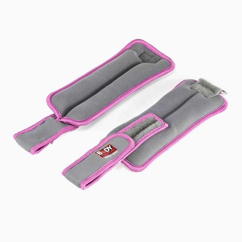 Obciążniki na nadgarstki Body Sculpture Bb 2700Uepk 2 x 0,5 kg grey/pink 3