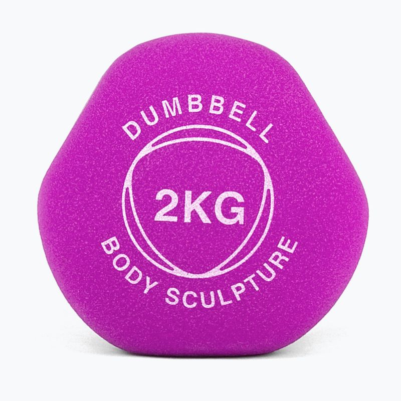 Hantel ogumowany Body Sculpture BW 513 z PVC 2 kg purple 4