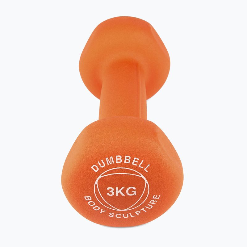 Hantel ogumowany Body Sculpture BW 513 z PVC 3 kg orange 3