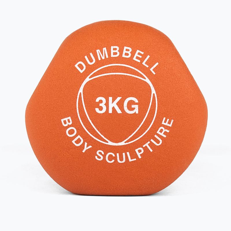 Hantel ogumowany Body Sculpture BW 513 z PVC 3 kg orange 4