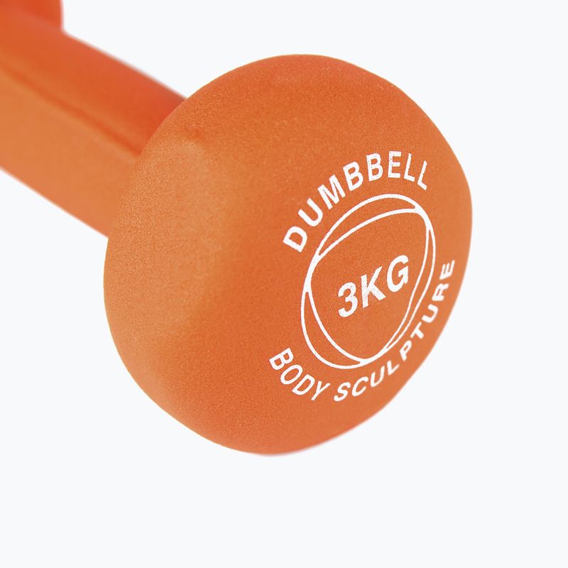 Hantel ogumowany Body Sculpture BW 513 z PVC 3 kg orange 5