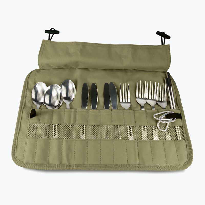 Zestaw sztućców OFFLANDER Camping Cutlery Set with Case green