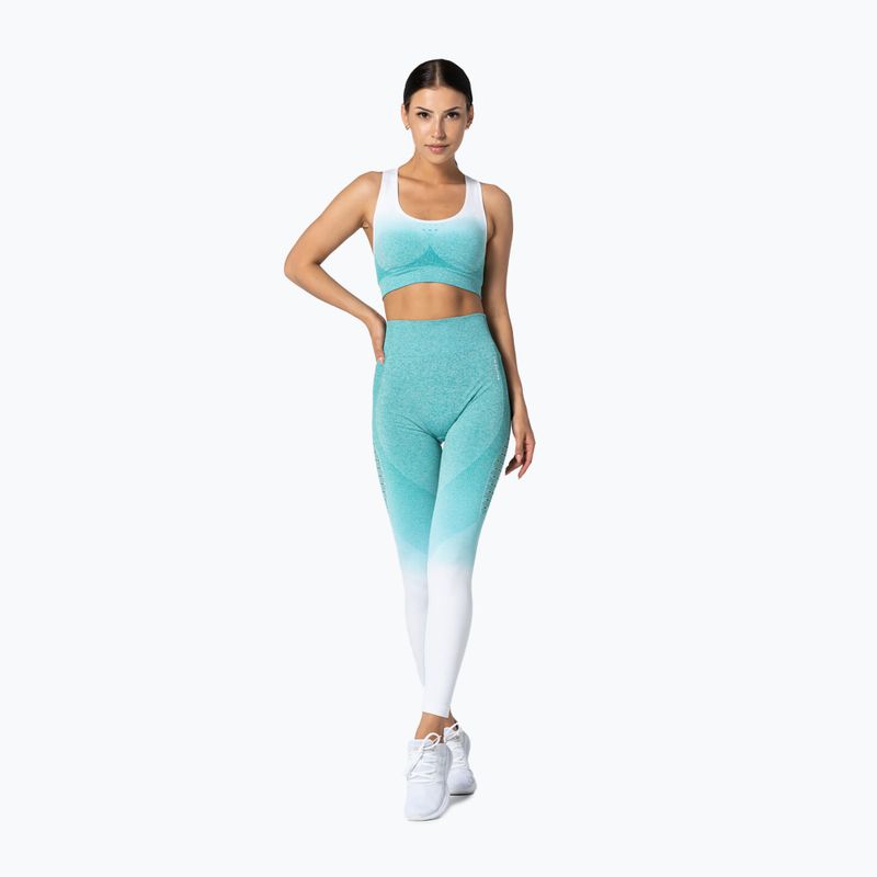 Legginsy damskie Carpatree Phase Seamless turquoise/white ombre 4