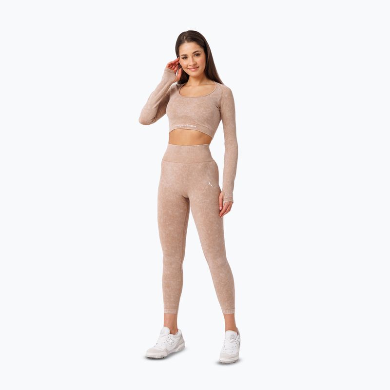 Longsleeve treningowy damski Carpatree Yasmine Seamless beige stone wash 2