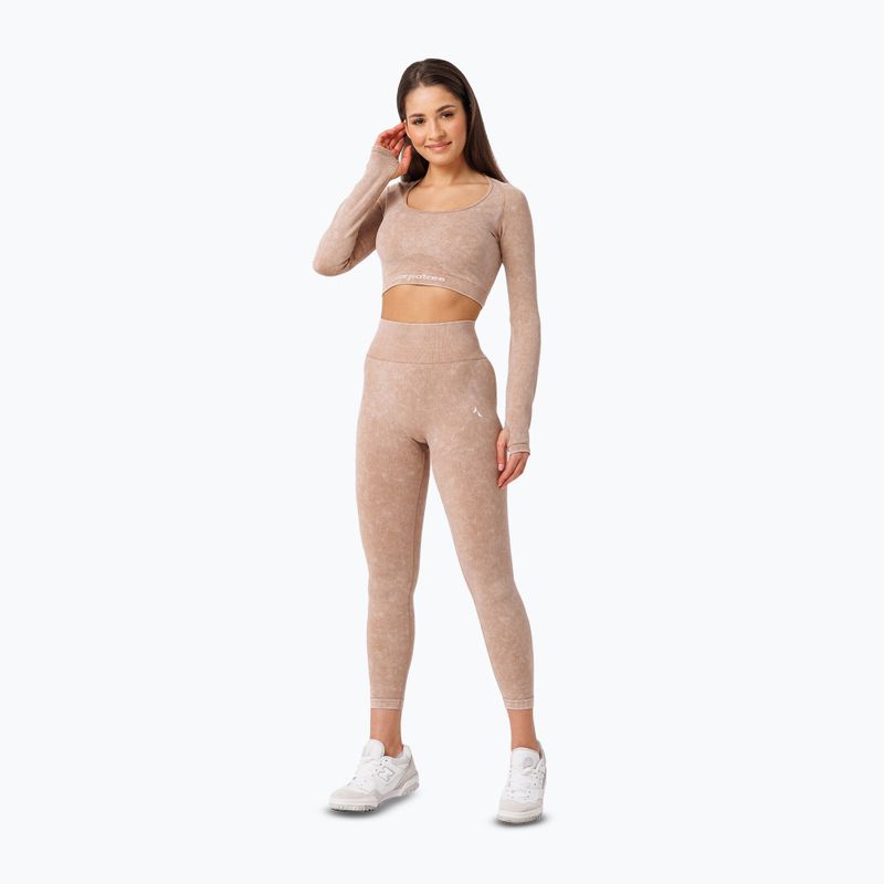 Legginsy treningowe damskie Carpatree Yasmine Seamless beige stone wash 2