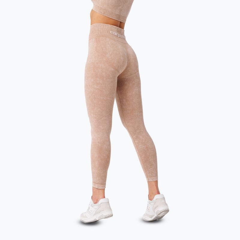 Legginsy treningowe damskie Carpatree Yasmine Seamless beige stone wash 3