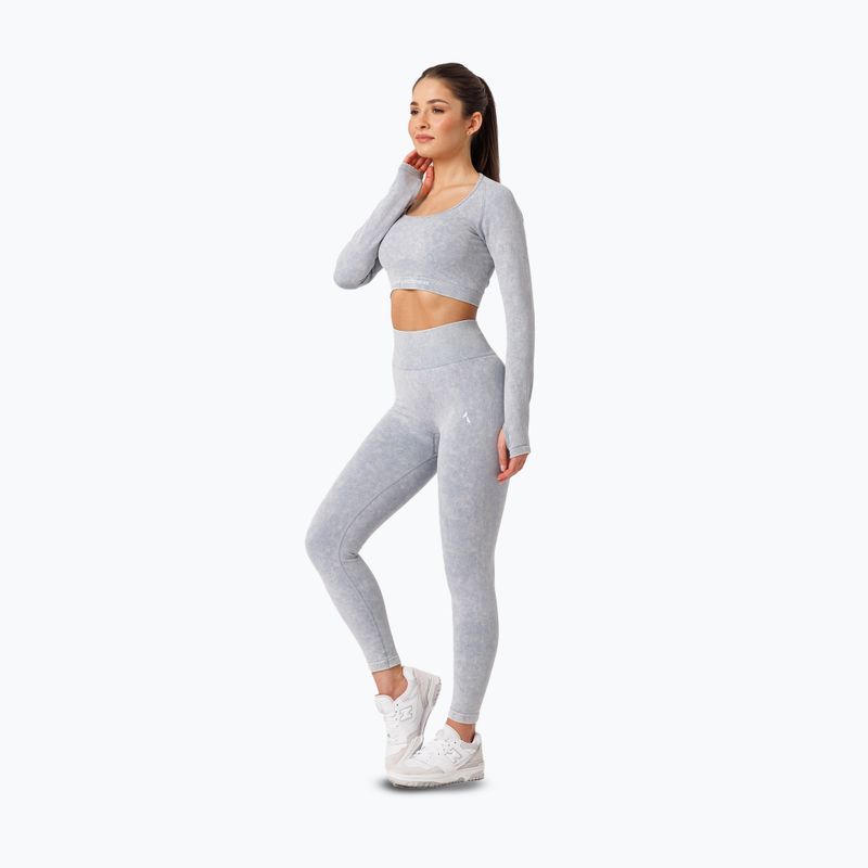 Legginsy treningowe damskie Carpatree Yasmine Seamless blue stone wash 2