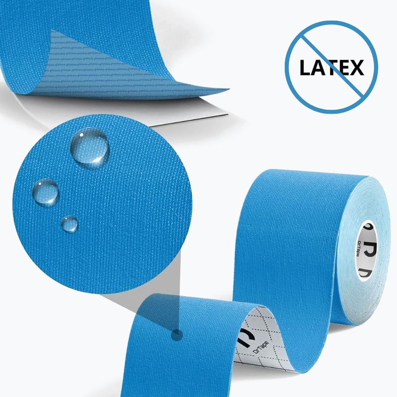 Taśma do kinesiotapingu DrTape Kinesiology Tape niebieski 3