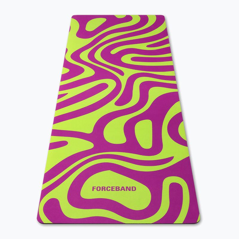 Mata do jogi/fitness FORCEBAND Abstract Violet 4 mm violet/lime 2