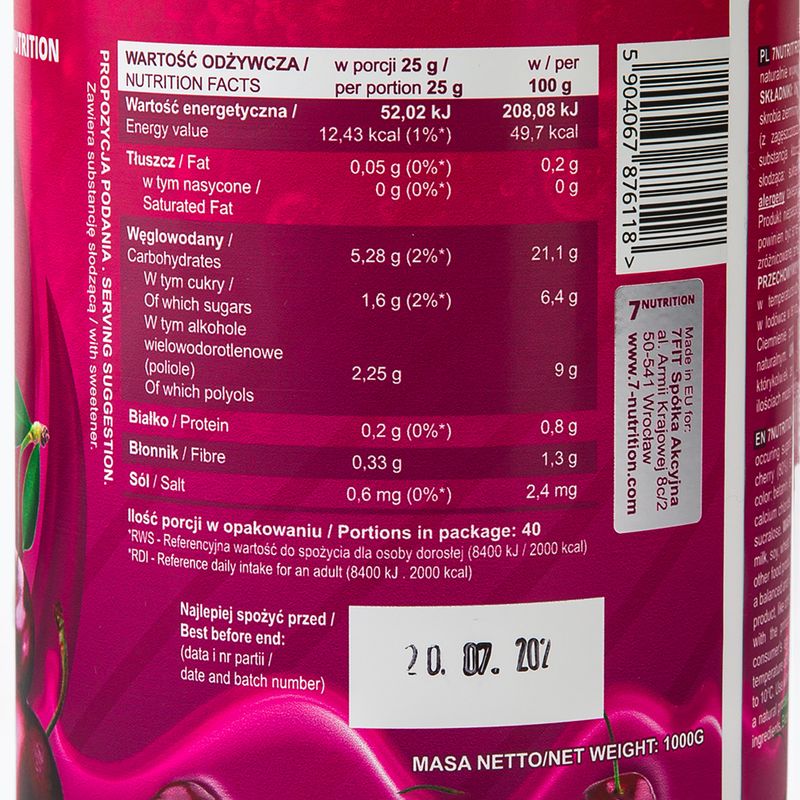 Dżem 7Nutrition Cherry 1000 g 3