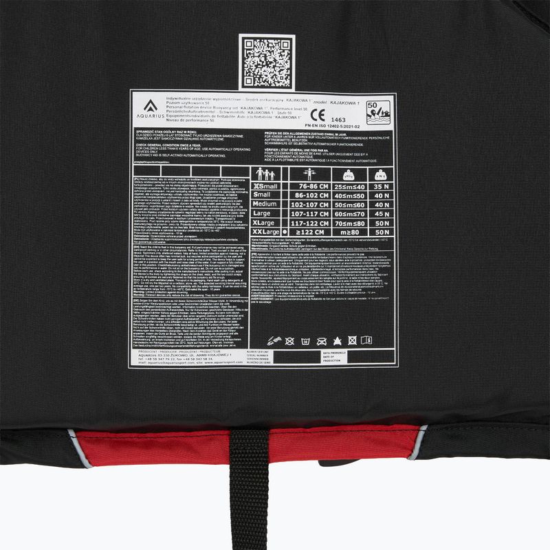 Kamizelka asekuracyjna Aquarius czarny/czerwony 6