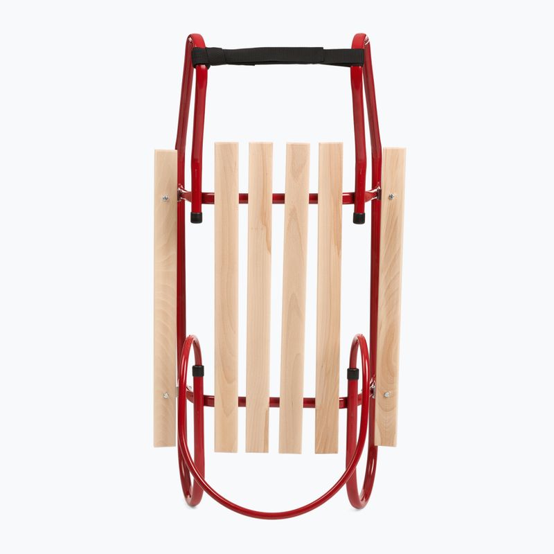 Sanki metalowe HUMBAKA z oparciem i podnóżkami czerwony 4