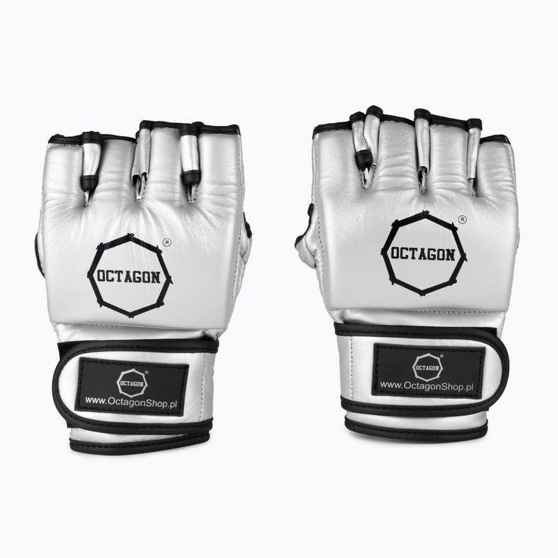 Rękawice grapplingowe Octagon MMA metallic silver