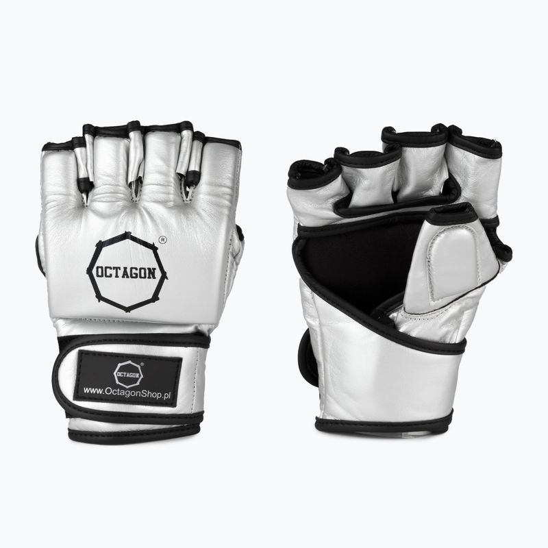 Rękawice grapplingowe Octagon MMA metallic silver 3