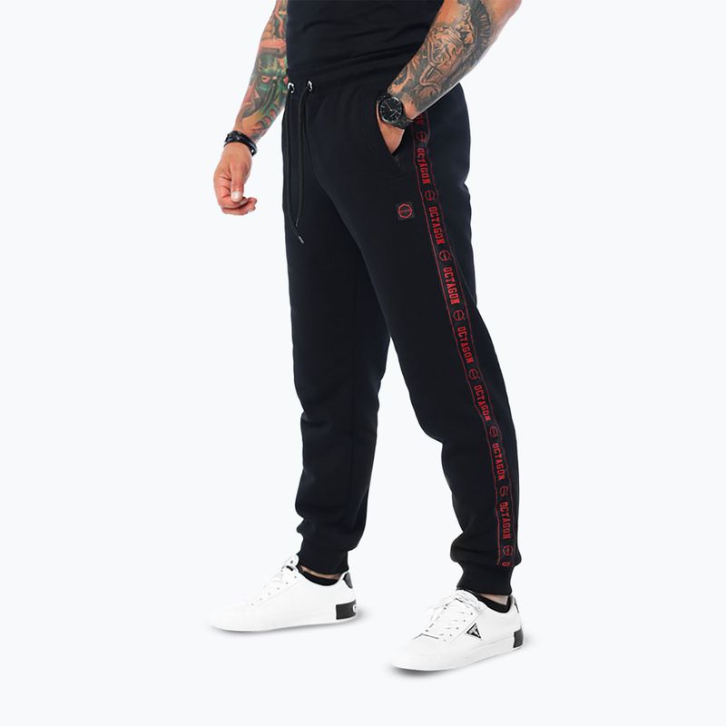 Spodnie męskie Octagon Stripe black/red 3