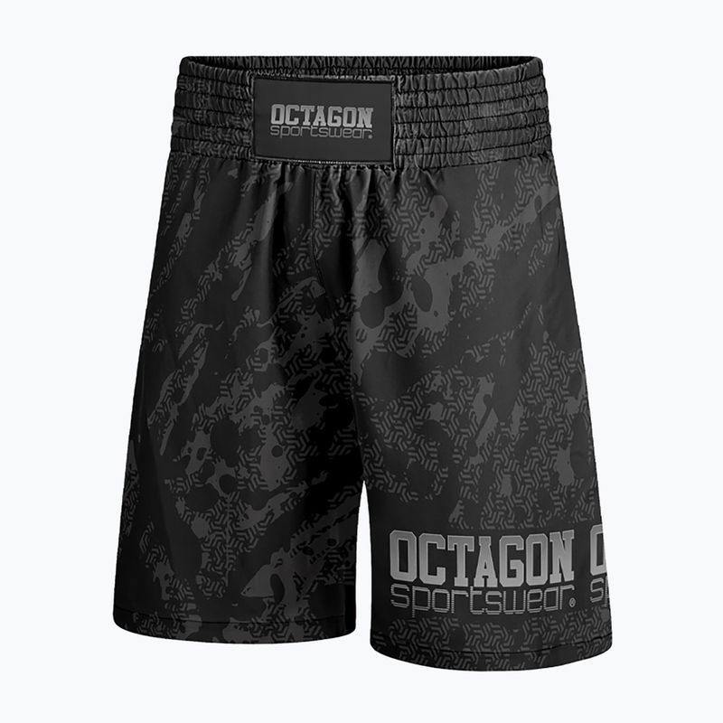 Spodenki bokserskie męskie Octagon Geo Grunge black