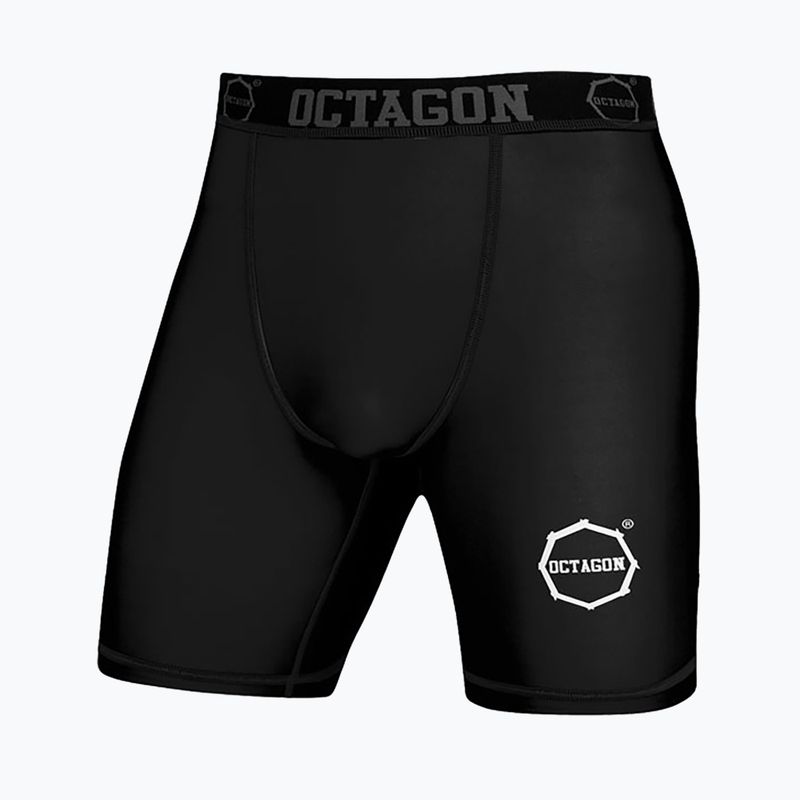 Spodenki kompresyjne męskie Octagon Logo black/white
