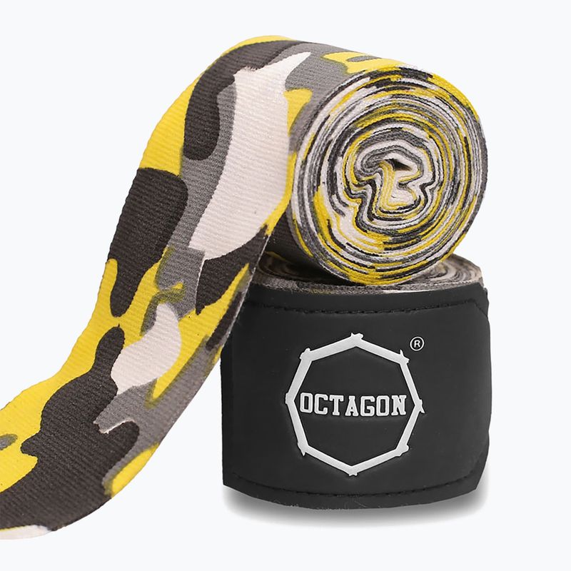 Bandaże bokserskie Octagon Fightgear Supreme Basic 300 cm camo yellow 2