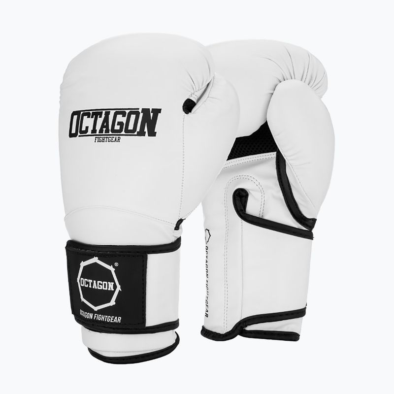 Rękawice bokserskie Octagon Matt white