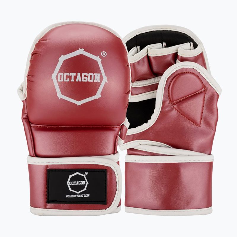 Rękawice grapplingowe Octagon Metallic MMA red