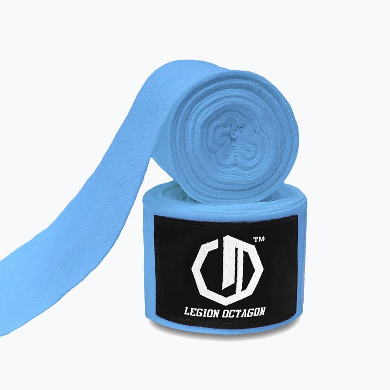 Bandaże bokserskie Octagon Legion Standard 400 cm light blue 2
