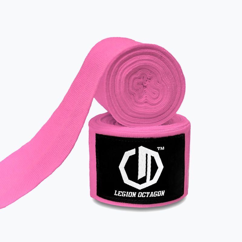 Bandaże bokserskie Octagon Legion Standard 400 cm pink 2