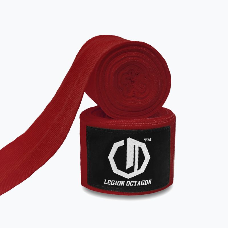 Bandaże bokserskie Octagon Legion Standard 400 cm burgund 2