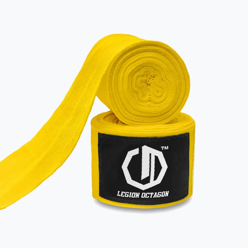 Bandaże bokserskie Octagon Legion Standard 400 cm yellow 2
