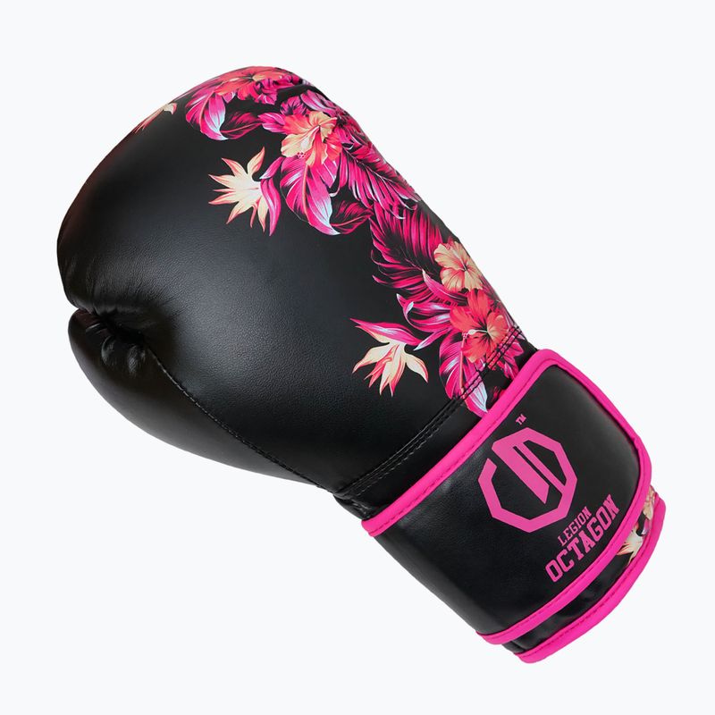 Rękawice bokserskie Octagon Legion Flower black/pink 2