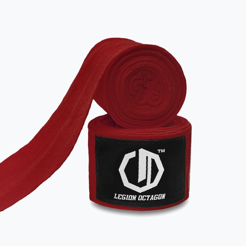 Bandaże bokserskie Octagon Legion Standard 500 cm burgund 2