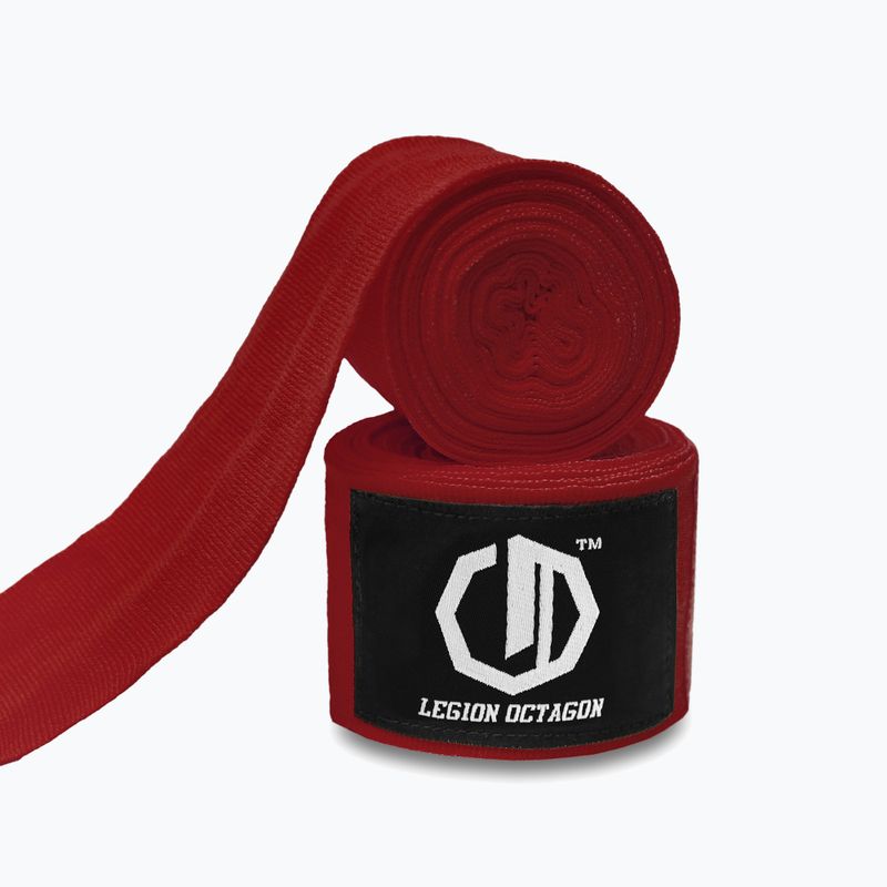 Bandaże bokserskie Octagon Legion Standard 300 cm burgund 2