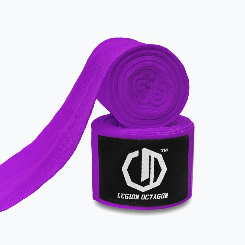 Bandaże bokserskie Octagon Legion Standard 300 cm purple 2